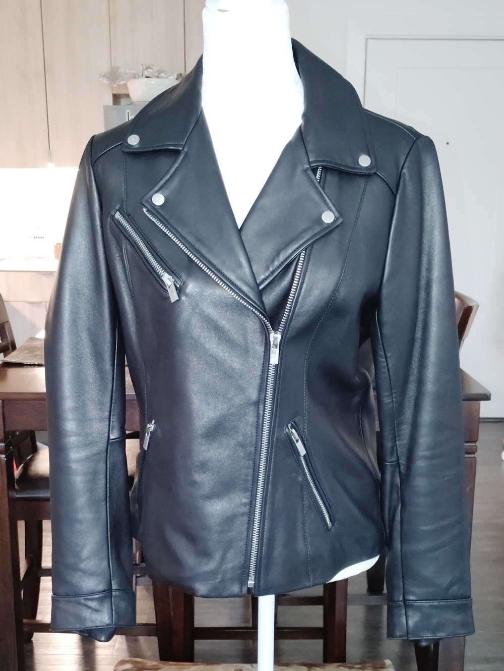 Wilsons Leather Black Moto-Style Leather Jacket